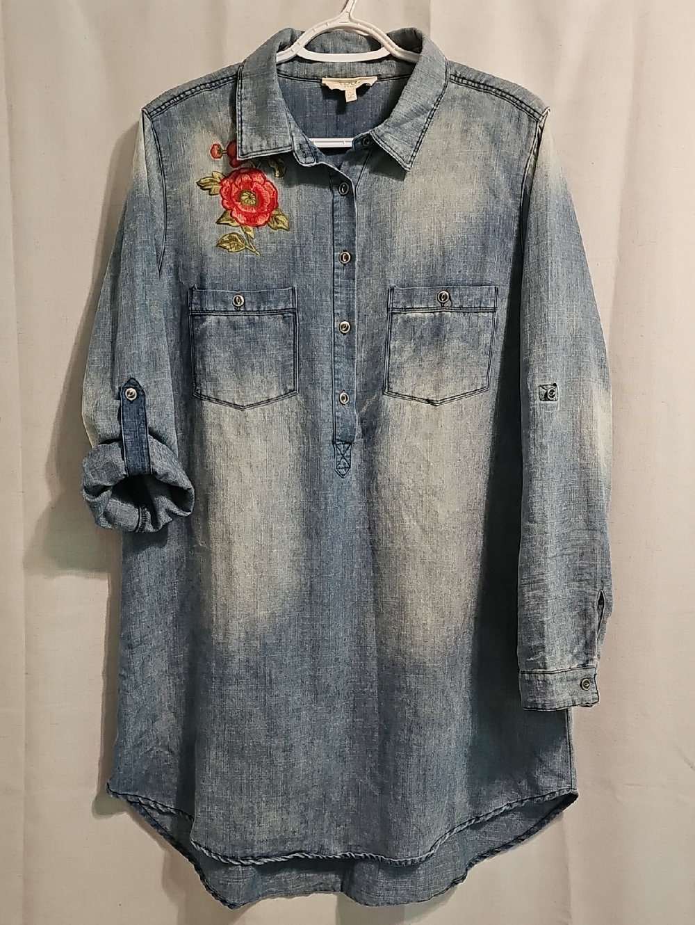 en crème Denim Light Blue Tunic